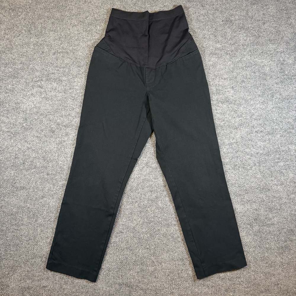 Old Navy Maternity Pixie Straight Full Panel Black Ankle Dress Work Pants Size 4